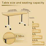 Flip Top Mobile Meeting Table with Wheels, Modular Stackable Training Tables, Convertible Rolling Seminar Table for Office Classroom