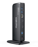 USB 3.0 Docking Station Dual Monitor, Universal Laptop Docking Station for MacBook & Windows
