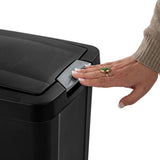 Sterilite 7.5 Gallon TouchTop Wastebasket with Lid that Opens with Touch, Conceals Trash in the Kitchen, Bathroom, Mudroom or Office, Black, 12-Pack