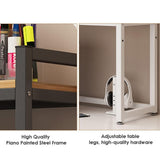 Stylish Black Metal 2-Tier Desktop Bookcase - Adjustable Shelving Unit, Space-Saving Organizer Rack for Home & Office, Modern Display Shelf (85x32x90cm)