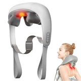 PERLEVI Shiatsu Neck and Shoulder Massager with Heat, Cordless Rechargeable, Hand-Free/Handheld, Deep Tissue Pain Relief for Trapezius, Portable for Home/Office/Travel, Ideal Gift for Women/Men