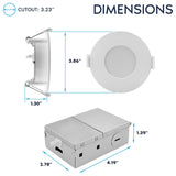 LUXRITE 3 Inch LED Recessed Light, ECO Backlit Mini Panel Spotlight, 5CCT 2700K-5000K, 660 Lumens, High Output, 8 Watts, Dimmable, IC Rated, Wet Rated, ETL Listed, Energy Star, Round (24 Pack)