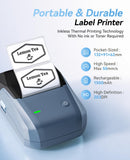 NIIMBOT B1 2 Inch Portable Thermal Label Maker with Tape for Phone&PC, Blue
