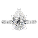 Dazzlingrock Collection IGI Certified 2.50 ctw Pear & Round Lab Grown White Diamond Halo Wedding Ring for Her in 925 Sterling Silver Size 9.5