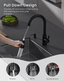 DAYONE Touchless Bronze Kitchen Sink Faucet with Pull Down Sprayer and Soap Dispenser, Oil Rubbed Brown 3 Modes Motion Sensor Hands-Free Single Handle Touch Faucet for Kitchen Sink High Arc
