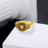 Oseew Customized Men 2027 High School Class rings Graduation (Yellow Gold)