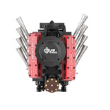 MechPuConToy Mini V8 Engine Model Kit That Runs, FS-V800WGPC 1/10 Scale 28cc Water-Cooled Four-Stroke OHV V8 Engine Model Kit, Build Your Own V8 Metal Engine That Works