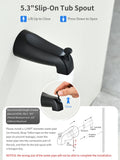 Black Shower Head and Handle Set 5 Inch Bathtub Faucet Shower Faucet with 6-Spray Shower Head Shower Valve Kit Modern Shower Set High-Pressure Shower Trim Kit