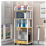 SHSWUD Printer Rack Floor-Standing Printer Stand with Wheels 4-Layer Cart Mobile Fax Machine Rack for Office Printer Shelves(C)