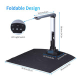 BK52 Portable Book Size A3& Document Camera Scanner, Capture HD 10 Mega-Pixels USB 2.0 High Speed Scanner with LED Light