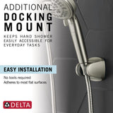 Delta Faucet 7-Setting In2ition Dual Shower Head with Handheld Spray, Chrome Shower Head with Hose, Showerheads & Handheld Showers, Handheld Shower Heads, Detachable Shower Head, Chrome 75687D
