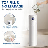 Akeshan Large Humidifiers for Bedroom, 9L/2.5Gal Ultrasonic Cool Mist, Top Fill Easy Clean with 350ML/H Mist Speed, Quiet, Suitable for Kids Room Plant Yoga Office Study Room Living (White, Round)