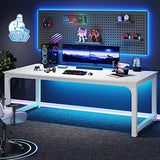 Modern Computer Desk, 78.7 x 39.4 inch X Large Executive Office Desk Computer Table Study Writing Desk Workstation for Home Office, White