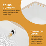 Mocoloo Undermount Bathroom Sink 18 x 12 Inch Rectangle Porcelain White Ceramic Bathroom Sink 6 Inch Deep Basin with Overflow Small Lavatory Vanity Top Under Mounted the Counter