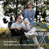 SUNNYFEEL Oversized Camping Chair Heavy Duty 500 LBS Portable Folding Chairs Black Large Sofa Chair for Beach, Trip, Picnic, Lawn, Outdoor Camp Chair for Adults & Carry Bag