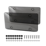 2 Pack Transparent License Plate Shield UV Protective Trim for Standard US Plates (12.2" x 6.3"), Gray