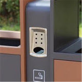 uP9sF2mD Outdoor Garbage Can Double-Barrel Metal Trash Can for Outdoor Commercial Outdoor Trash Can