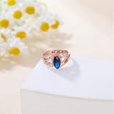 Oseew 2027 Custom College Class Ring for Women High School (Rose Gold)