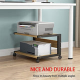 2-Tier Printer Stand & Rolling Shelf for Home Office Compact Under Desk Printer Rack & Copier Table Space-Saving nization Solution