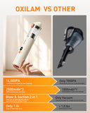 OXILAM Car Vacuum Handheld Vacuum Portable Cordless-14000PA High Power, Blow & Suction 2 in 1, Up to 30 Mins Runtime, Small Vacuum Cleaner for Home, Pet, Car, Office, Ideal Gifts for Men & Women
