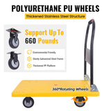 Foldable Heavy Duty Push cart, 660 lbs Dolly with Swivel Wheels for Home