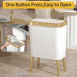 Procade 2Pack 4 Gallon Slim Kitchen Garbage Can,Gold Trash Can,White +Black
