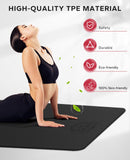 HAPBEAR Extra Large Yoga Mat - 72"x48"x6mm (1/4 inch), Non-Slip, Durable, Eco-Friendly, Thick Wide Exercise Mat for Home Workouts, Yoga, Pilates, Stretching, Meditation (Barefoot Exercise) HAPBEAR