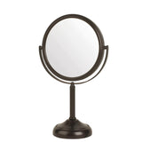 JERDON Two-Sided Tabletop Makeup Vanity Mirror - 10X-1X Magnification & Swivel Design - 6-Inch Diameter Portable Mirror - Bronze Finish - Model JP910BZP