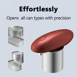 AidFree Automatic Electric Can Opener for Seniors for Kitchen:Anyone can Hands Free,One Touch Opener,Durable Blades,Rechargeable, Smooth Edge, Lightweight Small Size, Red
