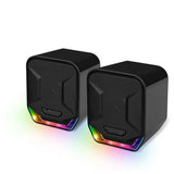 NJJOWRQ 3.5mm& Stereo Surround Wired Speakers Music Game with RGB Light Loudspeakers for Computer PC Laptop TV