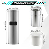 Zonon Stainless Steel Floor Stand Wipe Dispenser with High Capacity Built-in Trash Can Fits Wipes on Rolls 36" Weighted Floor Stand Wet Wipes Holder for Gym School Office Home Commercial(Silver)