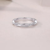 Oseew 0.25 carat Petite Twisted Vine Lab Grown Diamond Engagement Ring Engraving Text Promise Ring (white gold) Stackable Bands and Wedding Rings