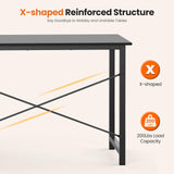 Sweetcrispy 47 Inch Computer Desk with Drawers for Home Office, Writing Desk with X-Shaped Reinforcement