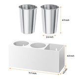 YUNEASELF Hair Tool Organizer Acrylic: Hair Dryer Holder Wall Mount - Blow Dryer Holder Cabinet Door - Bathroom Countertop Organizer for Curling iron Hot Styling Tools Flat Iron - White