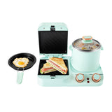 3 in 1 Breakfast Station - 1050W Non-Stick Breakfast Machine with Frying Pan, Boiling Pot, Food Steamer, Stainless Steel Electric Maker for Home or Commercial Use