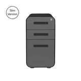 Laura Davidson Furniture Stockpile Slim 3-Drawer Mobile File Cabinet with Lock - Under Desk Metal Filing Cabinet