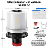 Electric Mason Jar Vacuum Sealer Kit for Wide & Regular Mouth Jars, Automatic Jar Sealer for Canning and Food Storage, Includes Lids & Vcuum Bags