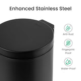 Cesun 1.2 Gallons Small Black Trash Can, Bathroom Garbage Can with Lid and Foot Pedal