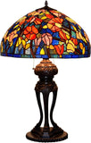 Tiffany-Style Lamp Table Peach Kapok Peony Glass Lampshade Desk(Kapok)
