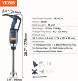 VBENLEM Commercial Immersion Blender 350W Power, Hand Held Mixer with 16-Inch 304 Stainless Steel Removable Shaft, Electric Stick Blender Constant Speed 16000RPM