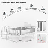 Ewaiira Dish Drying Rack, 304 Stainless Steel Dish Racks for Kitchen Counter, Dish Drainers with Automatic Drainage, Utensil Holder & Cups Holder, Space Saving Kitchen Organizer, White
