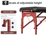 84" Professional Massage Portable Table with Carrying Bag & Wooden Leg Hold Up to 1100LBS CLORIS