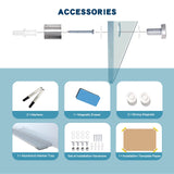 Magnetic Glass Whiteboard, 36"x48"(90x120cm) Frameless Dry Erase Board White Board Surface Wall Mounted for Office, Classroom & Home NEOBAN