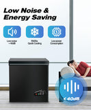 Deep Freezer, Mini Freezer with 7-Step Temperature Control, 5.0 cu.ft Small Deep Freezer, Freestanding Chest Freezer with Removable Basket for Dorm, Office, Bedroom and Small Living Spaces(Black)