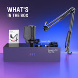Gaming PC USB Microphone, Podcast Condenser Mic with Boom Arm, Pop Filter, Mute Button for Streaming, Twitch, Online Chat, RGB Computer Mic for PC Gamer Youtuber-AmpliGame A6T FIFINE