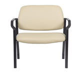 Boss Office Products Guest Chair, Vinyl, 500 lb. Weight Capacity in Beige