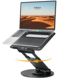 Nulaxy Telescopic 360 Rotating Laptop Stand for Desk Adjustable Height Swivel Pull Out Design Ergonomic Laptop Riser