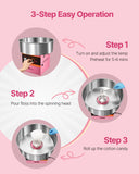 VEVOR Electric Cotton Candy Machine, 1000W Commercial Floss Maker w/Stainless Steel Bowl, Sugar Scoop and Drawer, Perfect for Home, Carnival, Kids Birthday, Family Party, Pink