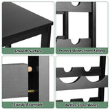 Wine Rack 24-Botttle Freestanding Floor, 6-Tier Wine Rack Shelf with Table Top | Black Homevany