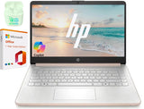 HP 14" Business Laptop Computer with 1-Year Office 365, Intel Quad-Core N150 Processor, 4GB RAM 640GB Storage (128GB UFS+512GB SD Card), Windows 11 Home, PLUSERA Earphones, Pale Rose Gold